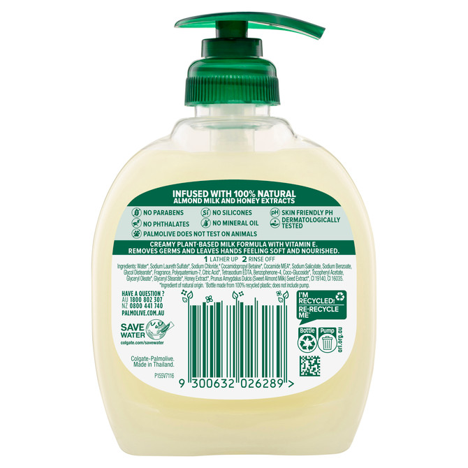 Palmolive Naturals Liquid Hand Wash, Milk & Honey, 250mL Pump