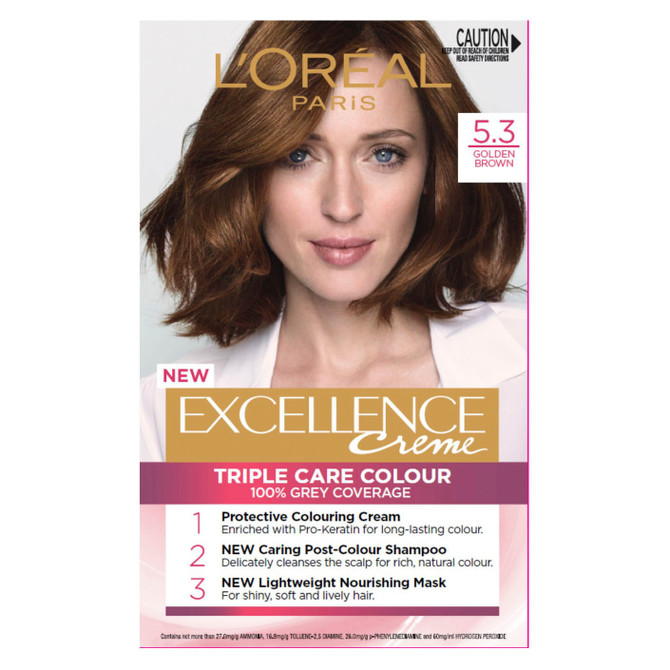 L'Oréal Paris Excellence Creme Hair Colour, 5.3 Golden Brown