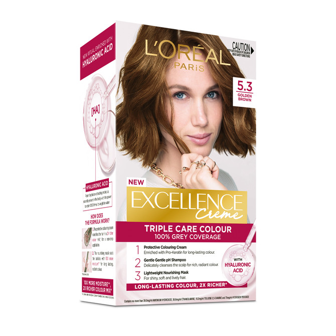 L'Oréal Paris Excellence Crème Permanent Hair Colour - 5.3 Golden Brown