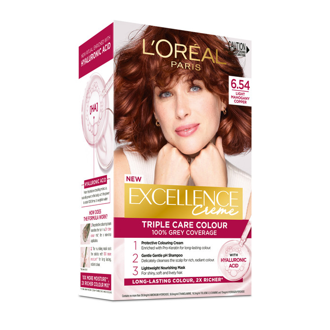 L'Oréal Paris Excellence Crème Permanent Hair Colour - 6.54 Light Copper Mahogany Brown
