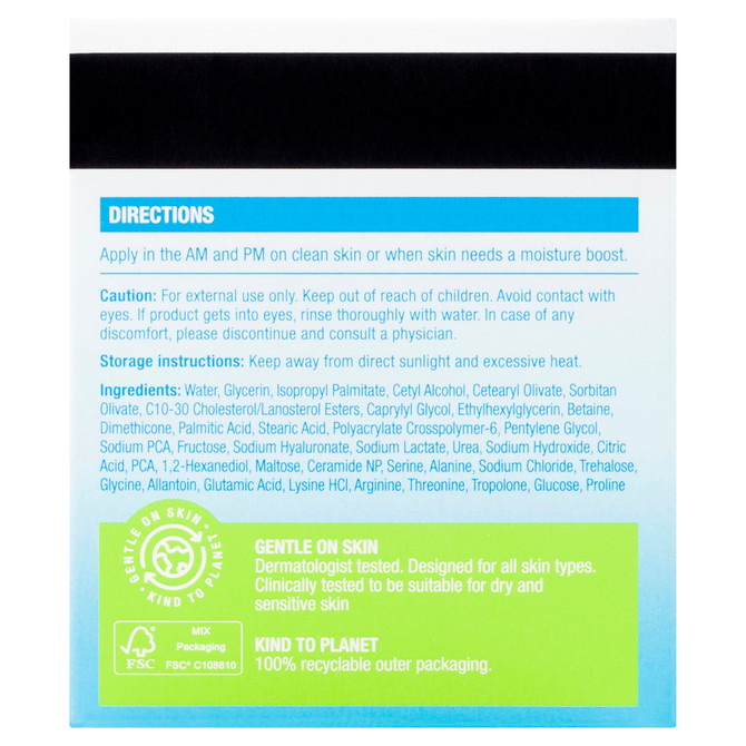 Neutrogena® Hydro Boost® Hyaluronic Acid Nourishing Cream 50g – Rich Hydrating Face Moisturiser with Amino Acids, Ceramide & Electrolytes for Dry & Sensitive Skin