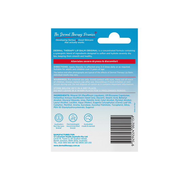 Dermal Therapy Lip Balm Original Tub 10g