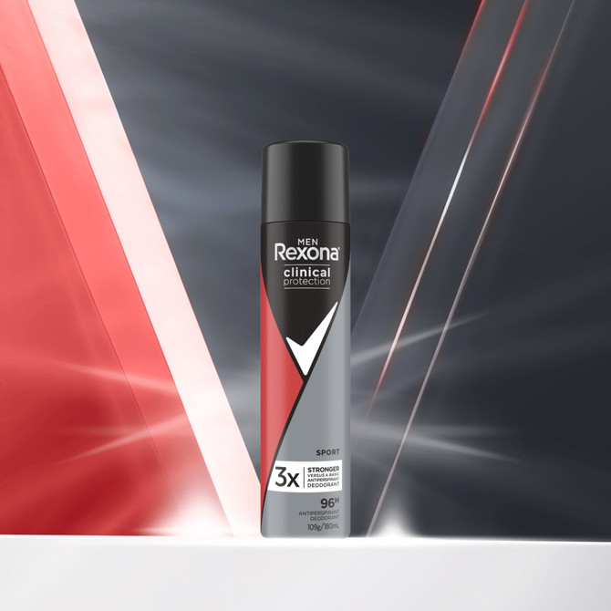 Rexona Men Clinical Protection Deodorant aerosol antiperspirant Sport for 3x stronger protection* 180 mL