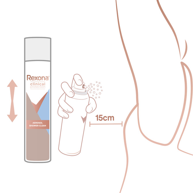 Rexona Women Clinical Protection Antiperspirant deodorant aerosol Shower Clean for 3x stronger protection* 180 mL