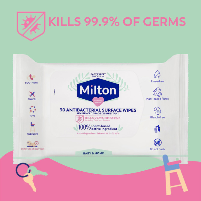 Milton Antibacterial Surface Wipes 30 Pack