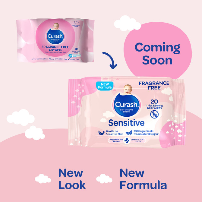 Curash Fragrance Free Baby Wipes 20 Pack