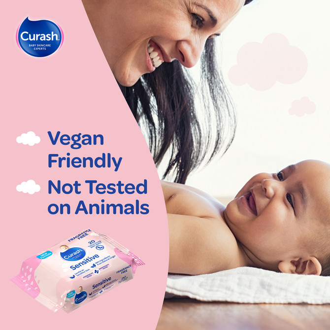 Curash Fragrance Free Baby Wipes 20 Pack