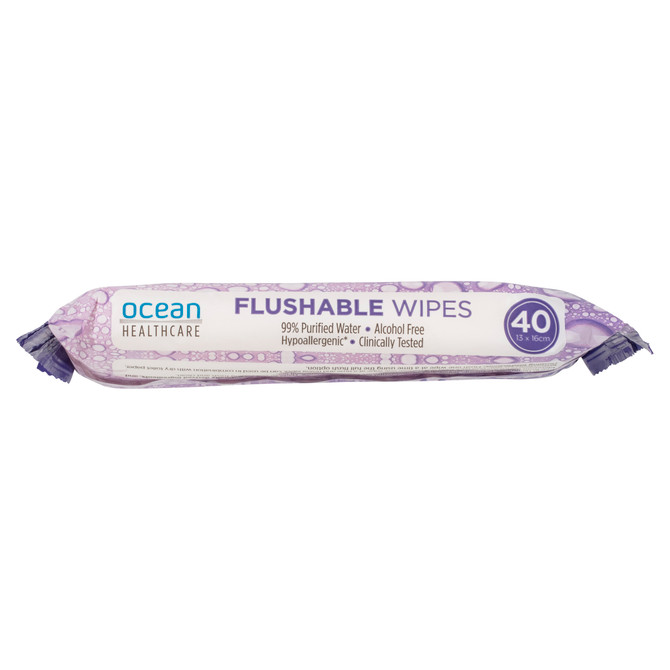 Ocean Healthcare Flushable Wipes 40 Pack