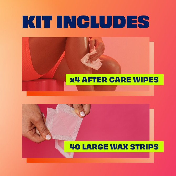 Nair Sensitive Large Wax Strips | 40 pack | Legs & Body
