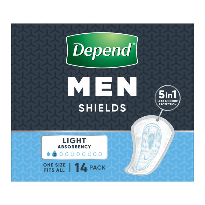 Depend Incontinence Shields Men 14 Pack