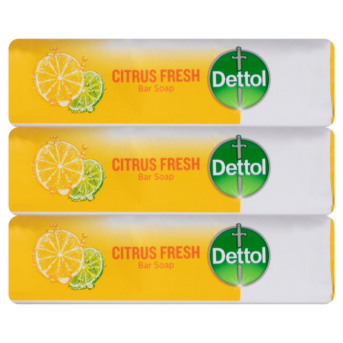 Dettol Citrus Fresh Bar Soap 100g 3 Pack
