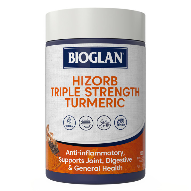 Bioglan Hi-Zorb Triple Strength Turmeric 100 Tablets