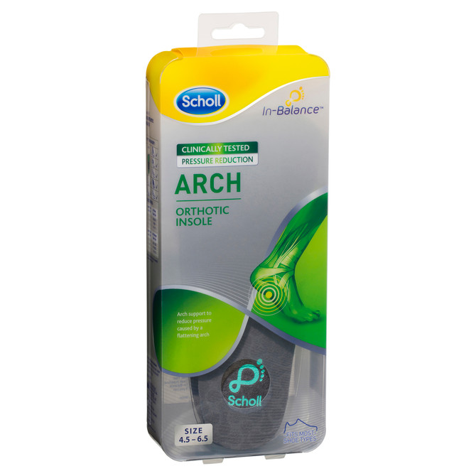 Scholl In-Balance Arch Orthotic Insole Small Size 4.5 - 6.5