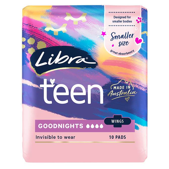 Libra Teen Pads Goodnights with Wings 10 pack