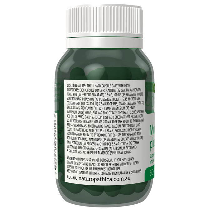 Naturopathica Vegan Multivitamin Plus Spirulina 50s