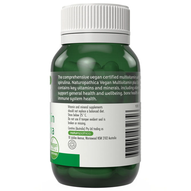 Naturopathica Vegan Multivitamin Plus Spirulina 50s