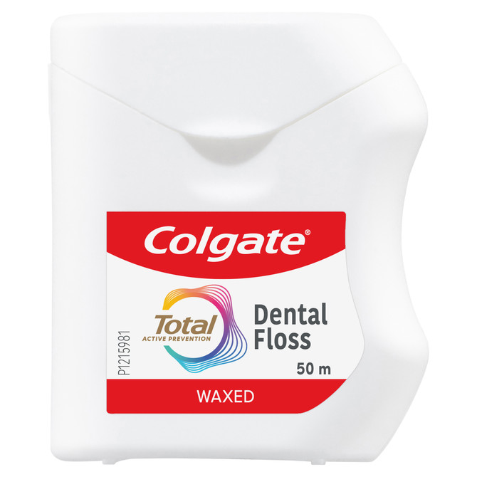 Colgate Total Waxed Dental Floss, 50m, Protects Gums & Helps Prevent Tooth Decay