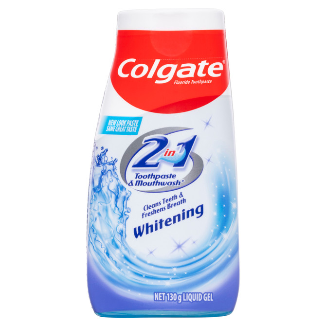 Colgate 2 in 1 Toothpaste & Mouthwash Whitening Liquid Gel 130g