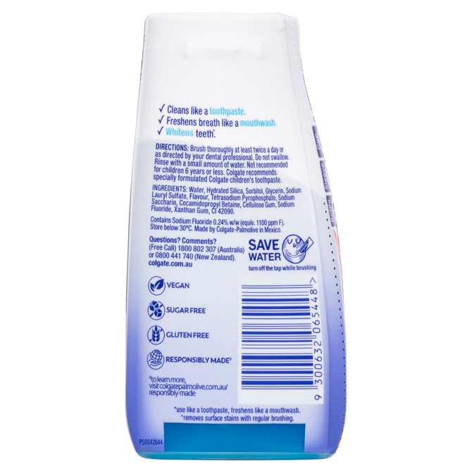 Colgate 2 in 1 Toothpaste & Mouthwash Whitening Liquid Gel 130g