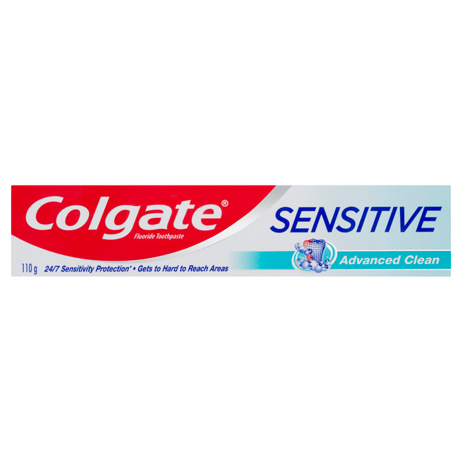 Colgate Sensitive Advanced Clean Toothpaste, 110g, For Sensitive Teeth Pain Relief