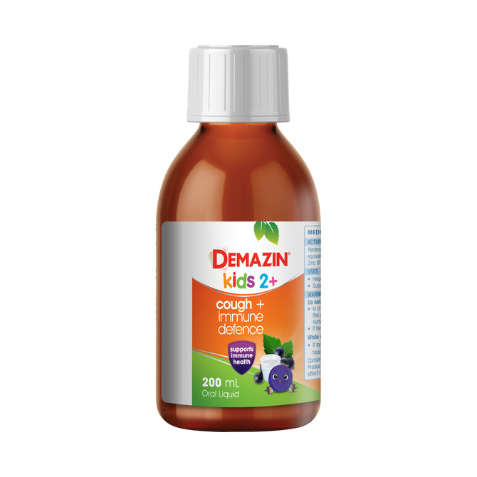 Demazin Kids 2+ Cough + Immune Defence Syrup Natural Berry Flavour 200mL