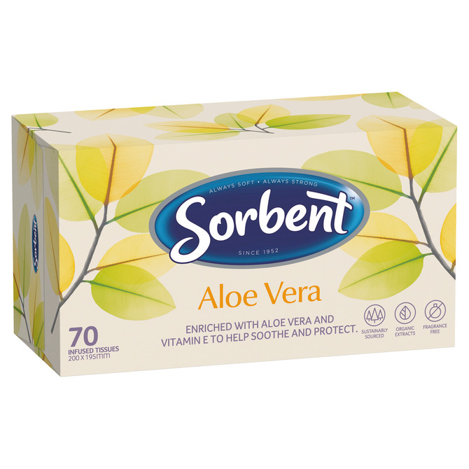 Sorbent Aloe Vera Infused Tissues 70