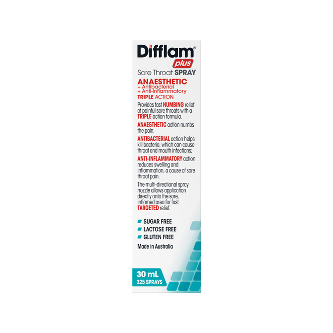 Difflam Plus Anaesthetic Sore Throat Spray 225 Sprays 30mL
