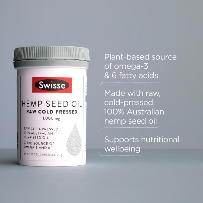 Swisse Hemp Seed Oil 60 Capsules