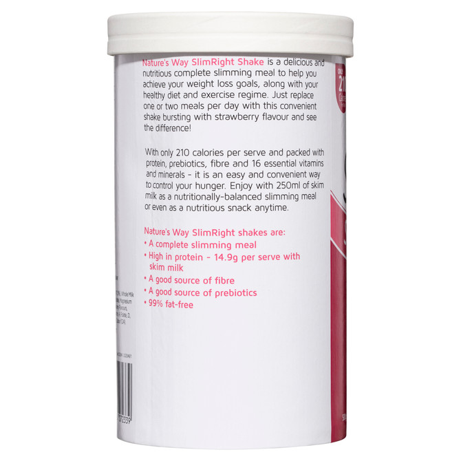 SlimRight Slimming Meal Replacement Strawberry 500g