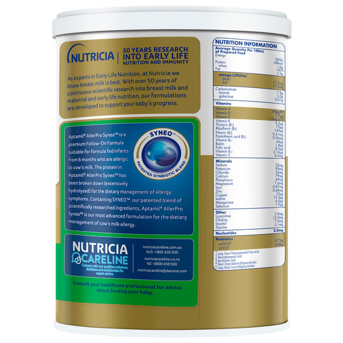 Aptamil AllerPro Syneo 2 Allergy Premium Baby Follow-On Formula From 6-12 Months 900g