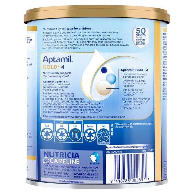Aptamil Gold+ 4 Premium Junior Nutritional Supplement From 2 Years 900g
