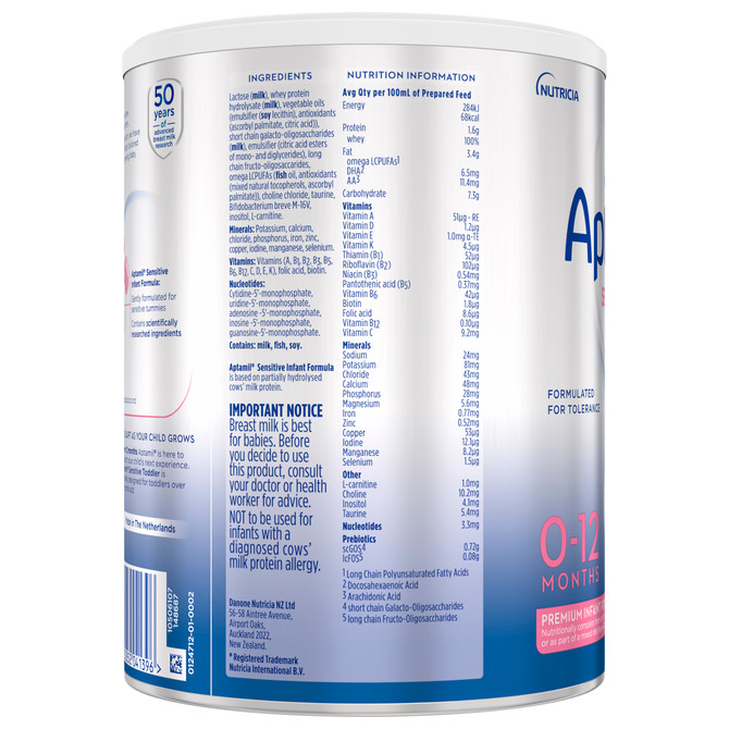Aptamil Sensitive Premium Infant Formula From Birth to 12 Months 900g