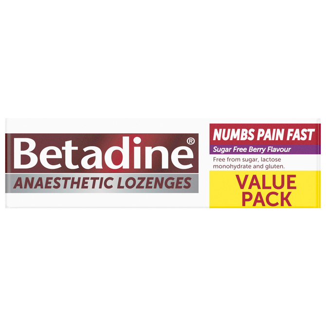 Betadine Sore Throat Anaesthetic Lozenges Berry 36 Pack