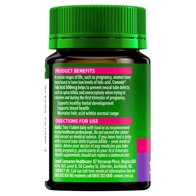 Cenovis Folic Acid 500mcg 150 Tablets
