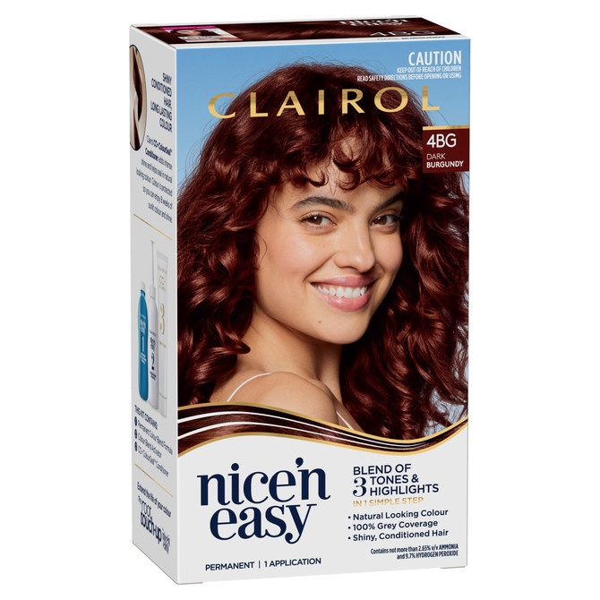 Clairol Nice 'N Easy 4BG Natural Burgundy Permanent Hair Colour