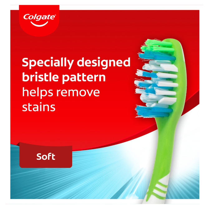 Colgate Max White Manual Toothbrush, 1 Pack, Soft Bristles with Polishing Star