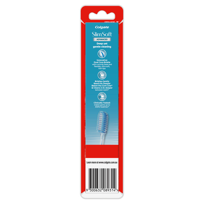 Colgate Slim Soft Advanced Manual Toothbrush, Ultra Soft 2 Pack