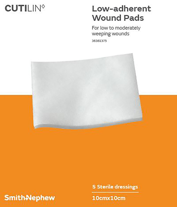 CUTILIN◊Low-adherent absorbent dressing 10cm x 10cm (Sterile) Pk5