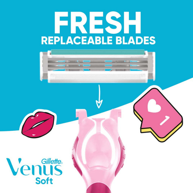 Gillette Simply Venus Women's Razor Handle & 4 Blade Refill