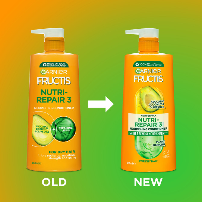 Garnier Fructis Nutri-Repair 3 Nourishing Conditioner for Dry and Damaged Hair 850ml
