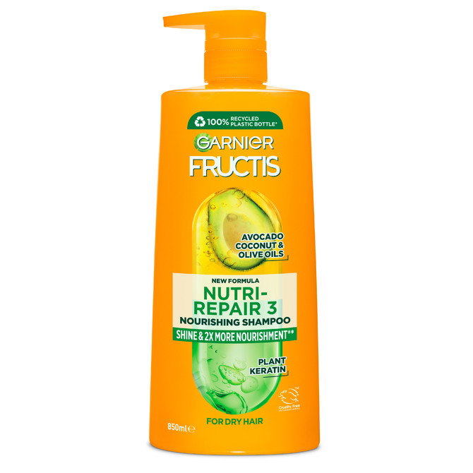 Garnier Fructis Nutri-Repair 3 Nourishing Shampoo for Dry and Damaged Hair 850ml