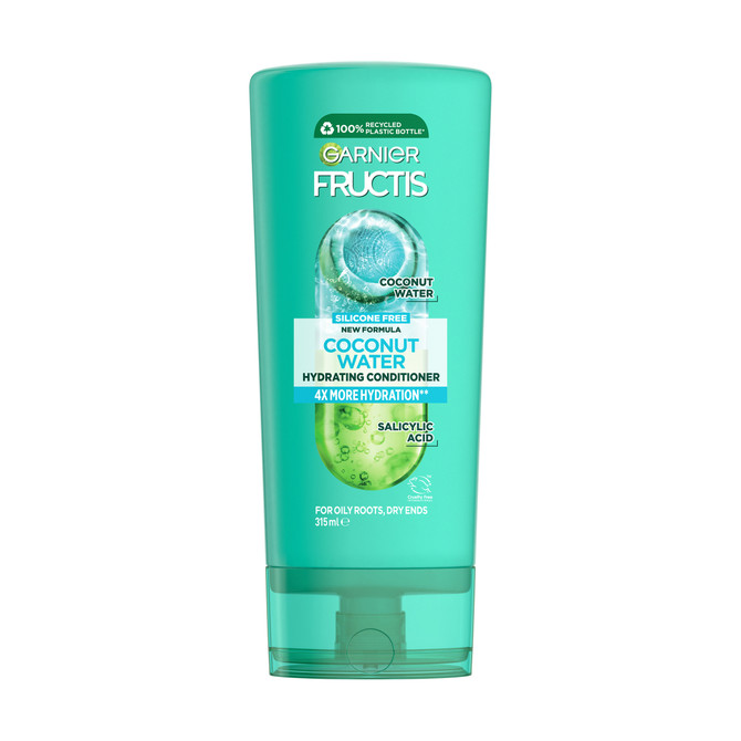Garnier Fructis Coconut Water Hydrating Conditioner for Oily Roots and Dry Ends 315ml