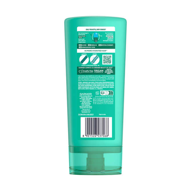 Garnier Fructis Coconut Water Hydrating Conditioner for Oily Roots and Dry Ends 315ml