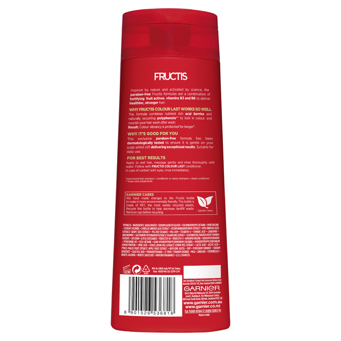 Garnier Fructis Colour Last Shampoo 315ml to Protect Coloured Hair