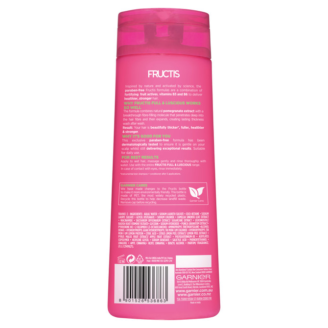 Garnier Fructis Full & Luscious Shampoo 315ml for Thicker Hair
