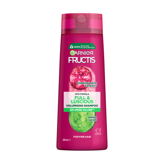 Garnier Fructis Full and Luscious Volumising Shampoo for Fine or Thicker Hair 315ml
