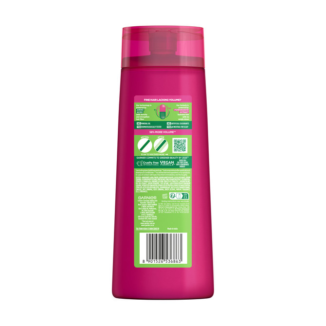 Garnier Fructis Full and Luscious Volumising Shampoo for Fine or Thicker Hair 315ml