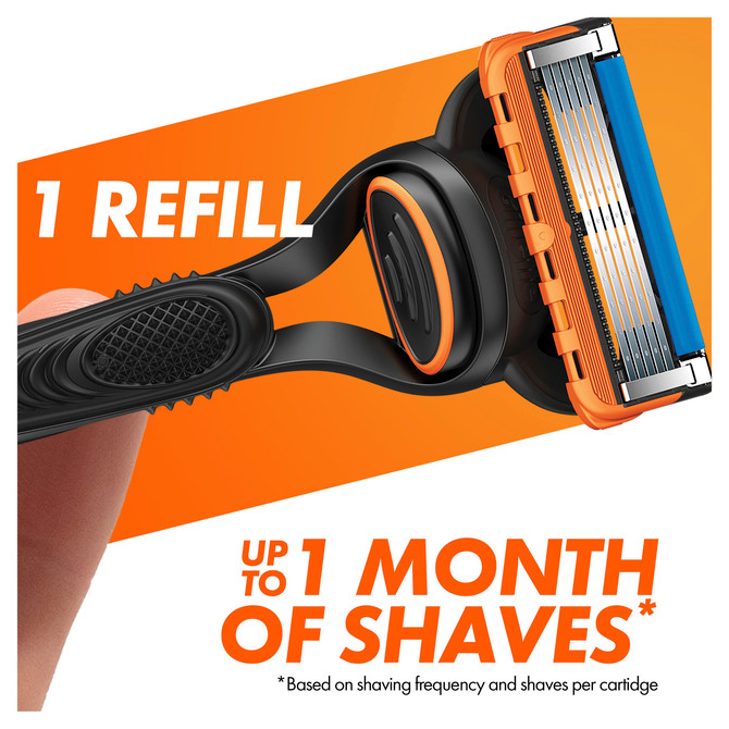 Gillette Fusion Manual Men's Razor Handle + 2 Razor Blade Refills / Cartridges