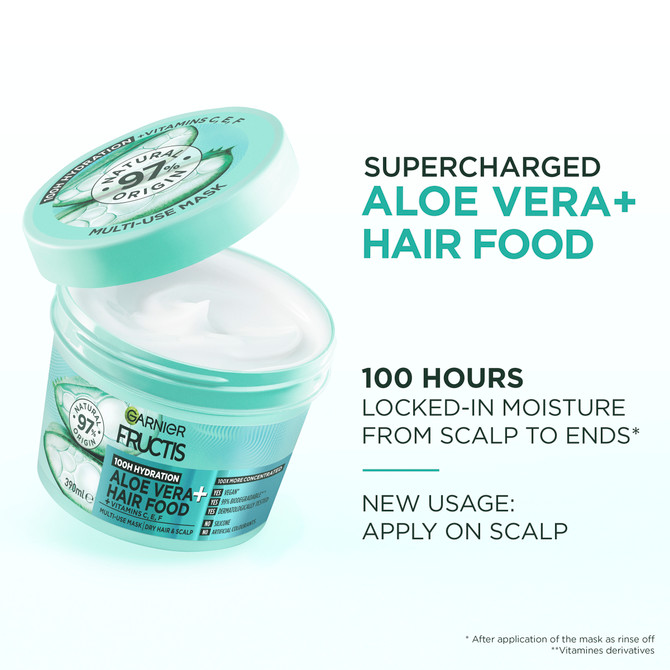 Garnier Fructis Hair Food Hydrating Aloe Vera Multi Use Treatment  for Normal to Dry Hair 390ml