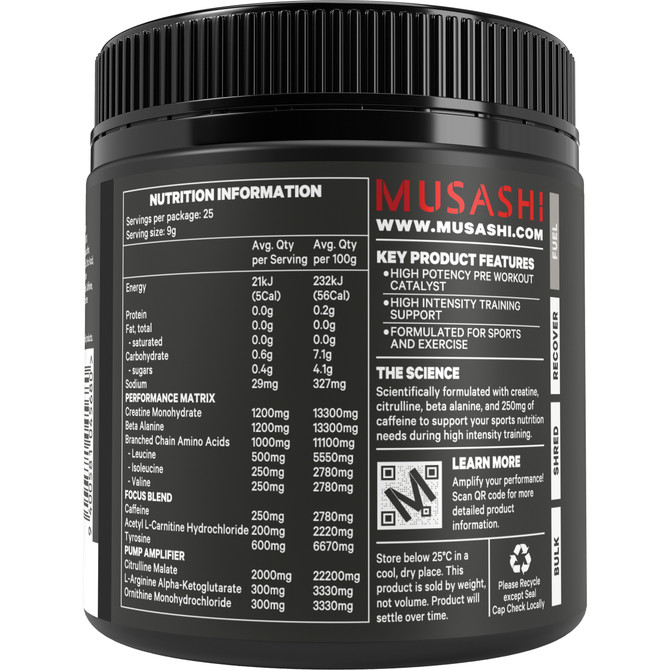 Musashi Pre Workout Tropical Punch 225g
